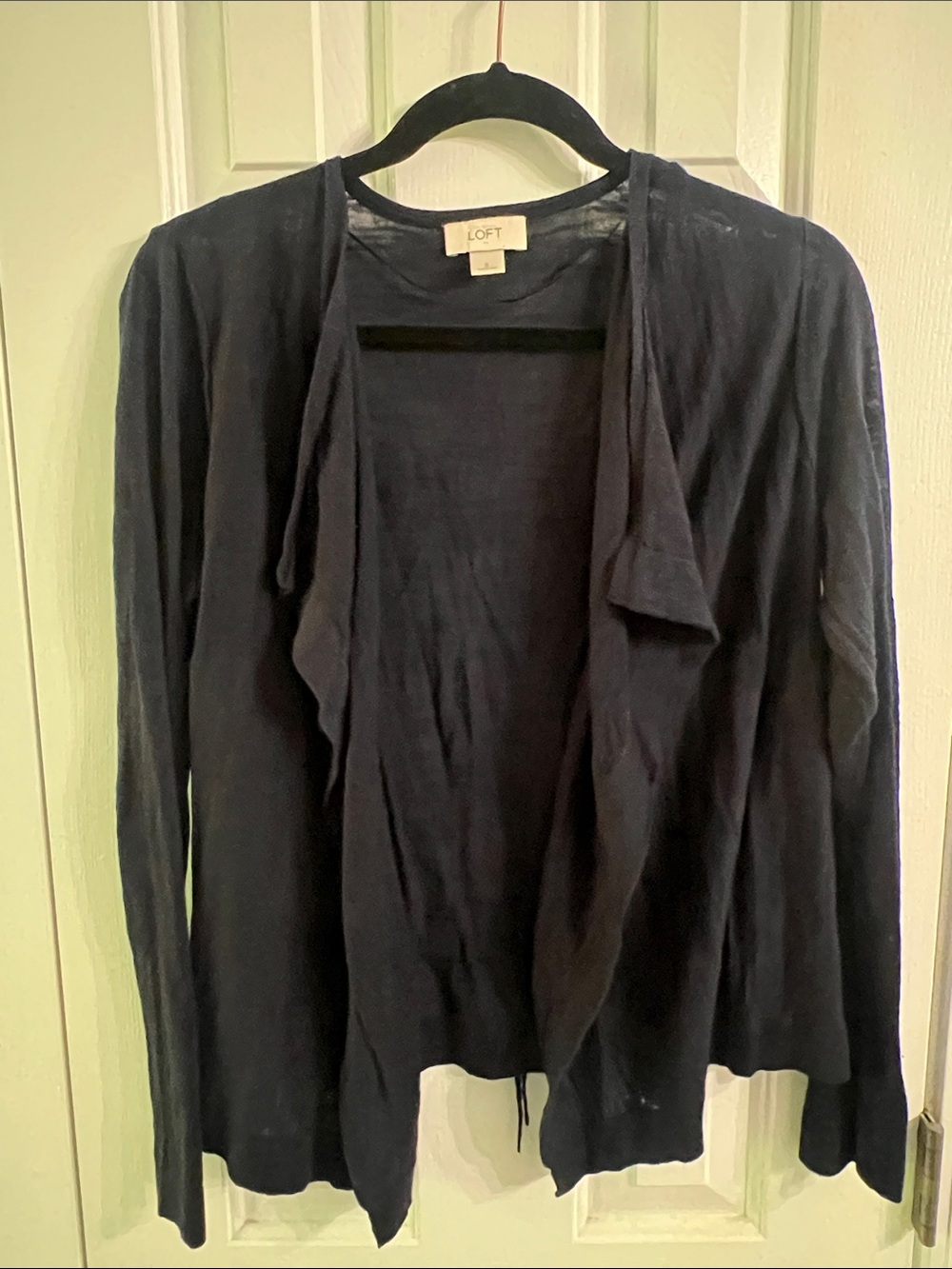 LOFT Men's Dark Navy Open Drape Cardigan Sweater